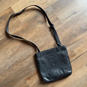 Margot Black Leather Crossbody Purse